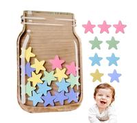 Star Reward Jar, 25 Star Wooden Classroom Education for Kids, Teachers and Students Interactive Behavior Pots, Cute Behavior Card