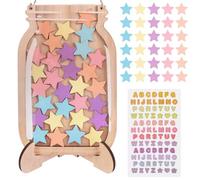 Star Reward Jar,Reward Incentive Jar with 30 Stars,Wooden Reward Chart for Children's Good Behavior,Classroom Stars Reward Jar Reward Chart for Kids Daily Routine Chores Bedtime Class