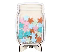 Star Reward Jar with 30 Colorful Stars, Kids Reward Board for Routine Training, Sturdy Wooden Behavior Chart with Stable Stand for Home or Classroom Use