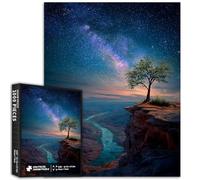 Star River Canyon Lone Tree 1000 Piece Jigsaw Puzzles for Adults Starry Sky Universe Background Art Puzzle Challenging Family Activity Games Colorful DIY Craft Puzzle for Home Decor Gifts 50×70cm