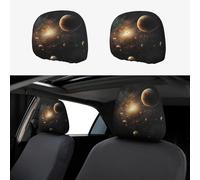 Star River Planet Car Headrest Cover - Stylish Headrest Protectors for Most Vehicle Models - Easy to Install, Pink, Black, Blue