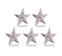 Star Rivets and Crossed Screws Set, Zinc Alloy, 5 Sets 65x92mm Silver Five Pointed Star Rivets with 4.5mm Screws - Durable Construction, Easy Installation, Ideal for Leather Craf