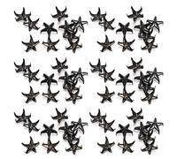 Star Rivets Claw Nails Decoration Accessories 200Pcs 5 Pointed Star Rivets for DIY Bags Hats Clothing Shoes Leather Goods Zinc Alloy Silver Gold Black Gun Black 10MM (Black)