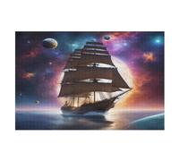 Star Sailing Boat 1000 Piece Jigsaw Puzzle- Brain Teaser Game for Adults & Children - Educational Activities Wooden Jigsaws （75×50cm）