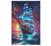 Star Sailing Boat Puzzles 1000 Pieces Wooden Jigsaw Puzzle for Adults Brain Exercise Challenge Game Gift for Kids Children Jigsaws 78×53cm