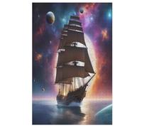 Star Sailing Boat Wooden Jigsaws Puzzles for Adults 1000 Jigsaw Puzzle, Decompressing Intellectual Educational Toy for Kids 78×53cm