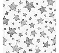 Star Self Adhesive Peel and Stick Removable Wallpaper Roll | Waterproof No Residue Renter Friendly Non-Woven Minimalist Sketch Wipeable Contact Paper 44 x 500cm for Rental Home J837
