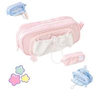 Star Series Large Capacity Drawstring Pencil Case,Counting Stars Pencil Case Big Capacity,Cute Aesthetic Pouch Holder Drawstring Pen, 2025 New Kawaii,Waterproof, Soft,for Students (Pink)