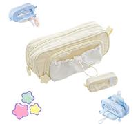 Star Series Large Capacity Drawstring Pencil Case,Counting Stars Pencil Case Big Capacity,Cute Aesthetic Pouch Holder Drawstring Pen, 2025 New Kawaii,Waterproof, Soft,for Students (Yellow)