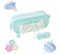 Star Series Large Capacity Drawstring Pencil Case,Counting Stars Pencil Case Big Capacity,Cute Aesthetic Pouch Holder Drawstring Pen, 2025 New Kawaii,Waterproof, Soft,for Students (Green)