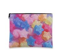 Star Shape Makeup Bag, Colorful Glittery Cosmetic Travel Pouch for Women, Portable Zipper Organizer, Fun Festival Gift for Skincare Essentials, Colorful, 7x9 Inch, Star Shape