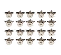 Star Shape Rivet Stud Button Shiny Durable Decorative Accessories for Clothes and Shoes Silver Black Metal Color Bright Black 12mm 20Pcs (Flat bright black)
