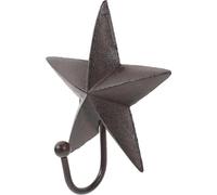 Star Shaped Cast Iron Wall Hook, Vintage Bathroom Coat Hanger Black | Pentagram Design, Smooth Surface, Ball-tip Protection, Reusable Storage for Umbrellas and Oven Mitts, Saves Floor Space