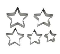 Star-Shaped Cookie Cutter Set: Stainless Steel Cutters for Christmas Baking, Ideal for Biscuits, Cakes, and Creative Pastries in Various Sizes 5-Piece