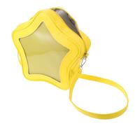 Star Shaped Crossbody Bag for Women with Large Capacity Storage and Pin Display Feature, Yellow Pu Material with Adjustable Belt, for Cosplay and Long Rides