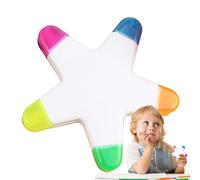 Star Shaped Highlighter - Fluorescent Watercolour Marker Design, Smooth Ink, Creative Pens, Fun, Colourful Writing Tool | For Highlighting and Underlining Notes for Creative