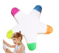 Star-Shaped Highlighters - Creative Multi-Color Watercolor Pens, Vibrant Markers Set | Fun And Colorful Star Shaped Highlighters For Note-Taking, Art, Journaling, School Stationery Supplies For Kids A