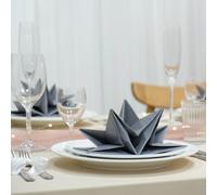 Star Shaped Napkins in Catering Trays (120, Silver Grey) 100% Convenient - Easily, Quickly Dress Your Tables with Pre-Folded Paper Serviettes Attractive, Elegant Fun - for Every Special Occasion.