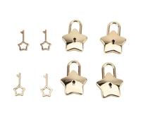 Star Shaped Padlock Zinc Alloy Decorative Vintage Keyed Security Lock for Diary Jewelry Boxes Gift Bags 4 Pack 1.65 x 1.18 Inch (Type 1)