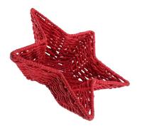 Star Shaped Paper Rope Storage Basket, Red 29.5cm Woven Organiser