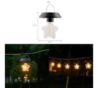 Star-Shaped Solar-ed Pendant Light for Outdoor Garden, Courtyard & Camping - ABS+PET, 9×5.1×12.7 cm, Auto Dusk-to-Dawn Sensor, Weather-Resistant LED Illumination(04 Five-pointed Star)