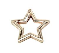 Star-Shaped Stainless Steel Keychain Clip - Carabiner Snap Hooks with Key Rings | Durable Metal Key Holders for Keys, Wallets and Outdoor Gear,Keychain Accessories, Carabiner Clips (Gold)