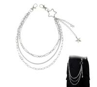 Star-shaped Stylish Pants Chain Jean Chain Punk Hip-Hop Pocket Chain for Men and Women Five-Pointed Star Chain for Pants, Wallet, Jeans (metallic)