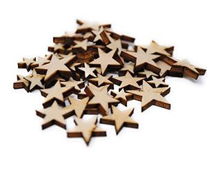 [Star Shaped] Wooden Embellishments - Mixed Mini Scrapbooking Shapes for Craft