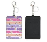 Star Shapes Id Card Holder with Key Ring Bus Pass Holder for Women Men with 2 Card Slots Slim Wallet for Nurse Teacher Student Meal Bank Credit Cards Daily Use Bus Driver Accessories