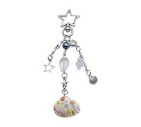 Star Shell Pearl Charm Pendant Phone Charm Hanging Rope Phone Strap Bag Decoration Lanyard Keychain Accessories Star Shell Pearl Phone Strap Keychain Handmade Jewelry