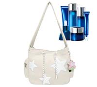 Star Shoulder Bag, Messenger Hobo Tote, 16.14 Inches Large Capacity Purse with Durable Material, Star Pattern Shoulder Bag with Multiple Compartments for Girls Travel School Party Shopping