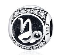 Star Sign Birthday Birth Month Date Horoscope Zodiac Constellation Charm Bead Pendant 925 Sterling Silver Compatible With Pandora Charm Moments Bracelet (Capricorn)