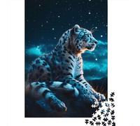 Star Snow Leopard Puzzle for Adults And Teenagers 1000 Pieces Puzzle for Adults Sustainable Puzzle Games 1000pcs (38x26cm)