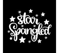 Star Spangled 4th July America Wall Decals PVC 64x82.9cm Waterproof White