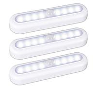 STAR-SPANGLED 7 inch Motion Sensor Lights Indoor, Cordless High CRI LED Stick on Lights AAA Battery Powered for Stairs, Cupboard, Wardrobe, Closet, Cabinet, Kitchen, Hallway (Cool White, 3 Pack)