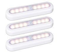 STAR-SPANGLED 7” LED Motion Sensor Lights Indoor AAA Battery, 3 Pack Warm