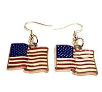 Star Spangled Banner Earrings on Sterling Silver Hooks, USA Flag Earrings, America Earrings, American Flag Earrings, United States Earrings
