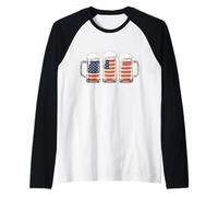 Star Spangled Beers July 4th Drink Party Fun July 4th Raglan Baseball Tee