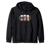 Star Spangled Beers July 4th Drink Party Fun July 4th Zip Hoodie
