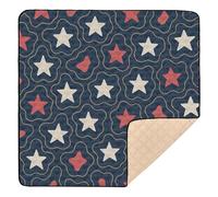 Star-Spangled Rosettes Leopard Print Cute Foldable Baby Playmat for Floor Waterproof Baby Crawling Mat for Baby Kids Toddlers Infants, 50'' x 50''
