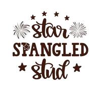 Star Spangled Stud 4th July America Wall Decals PVC 42x46.3cm Art Decoration Coffee