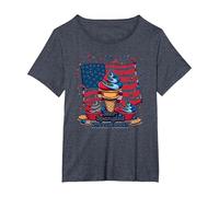 Star Spangled Sweet Tooth T-Shirt, Women's Plus, Heather Blue, 2X