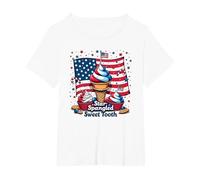 Star Spangled Sweet Tooth T-Shirt, Women's Plus, White, 2X