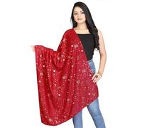 Star Sparkle Scarves for Women's Lightweight Shawl Wedding Foil Print Scarf Wrap Stars and Moons (Gold Foil Moon Star Maroon)