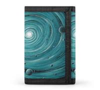 Star Spiral Galaxy Trifold Wallet | Portable Zipper Three Folds Wallet With Keychain Slim Money Clip Credit Card Holder For Men And Women