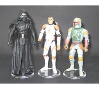 Star Stands x 30 Clear Modern Display Stands for 3.75" Star Wars Action Figures Medium Stance Made from 1996 to Today