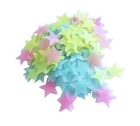 Star Stickers, Ceiling Stars Glowing In The Dark Glowing In The Dark with 30 Mm Sticker 3D 100Pcs Luminous Fluorescent Plastic Wall for Bedroom Home Decor (Multicolor)