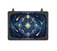 Star Stove Top Cover for Electric Stove, Celestial Mystical Moon Comet Winter Navy Rubber Non-Slip Rv Cover for Small Kitchen Spaces Kitchen Countertop Decor 28x20 Inch