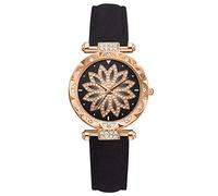 Star Strap Watch Dial Bracelet Ladies SetGift Quartz Women's Watch Talking Watches for The Blind Women (Black, One Size)