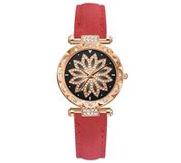 Star Strap Watch Dial Bracelet Ladies SetGift Quartz Women's Watch Watches Under 50 (Red, One Size)
